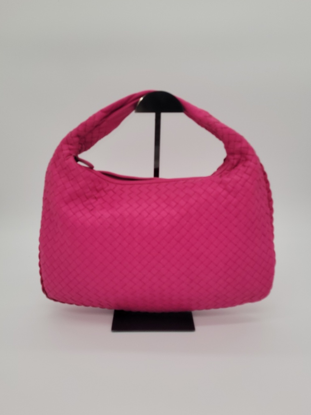 Bottega Veneta Pink Intrecciato Nappa Leather Hobo Bag with Mirror